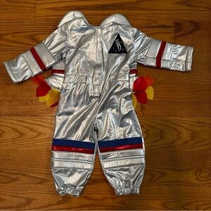 Pottery Barn Kids Silver Astronaut Costume with Red and Blue lights up